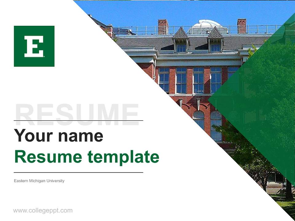Eastern Michigan University Resume PPT Template4:3 ratio PPT effect preview image5
