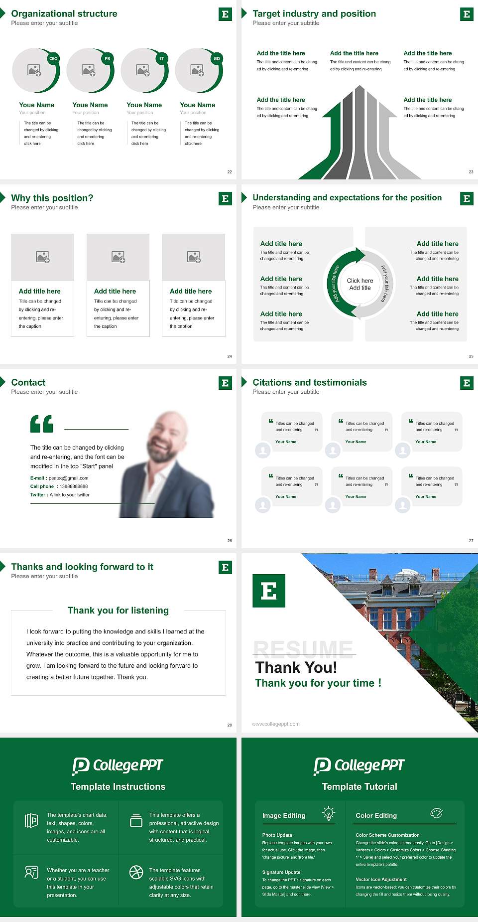 Eastern Michigan University Resume PPT Template4:3 ratio PPT effect preview image4