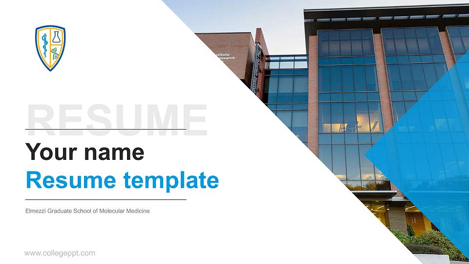 Elmezzi Graduate School of Molecular Medicine Resume PPT Template16:9 ratio PPT effect preview image