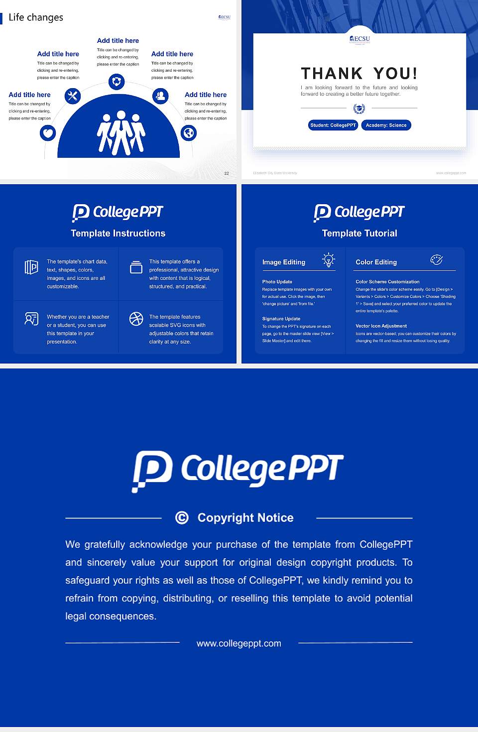 Elizabeth City State University National Scholarship Defense PPT Template4:3 ratio PPT effect preview image4