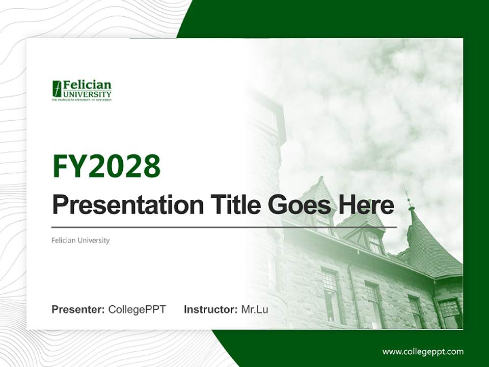 Felician University Academic Presentation/Research Findings Report PPT Template4:3 ratio PPT effect preview image5