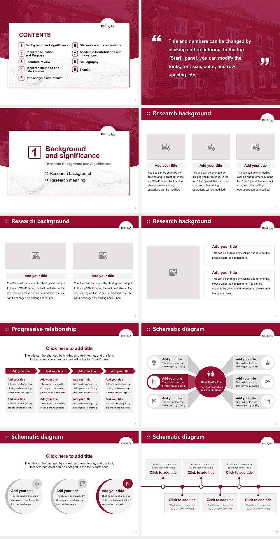 Eureka College Graduation Thesis Defense PPT Template4:3 ratio PPT effect preview image2