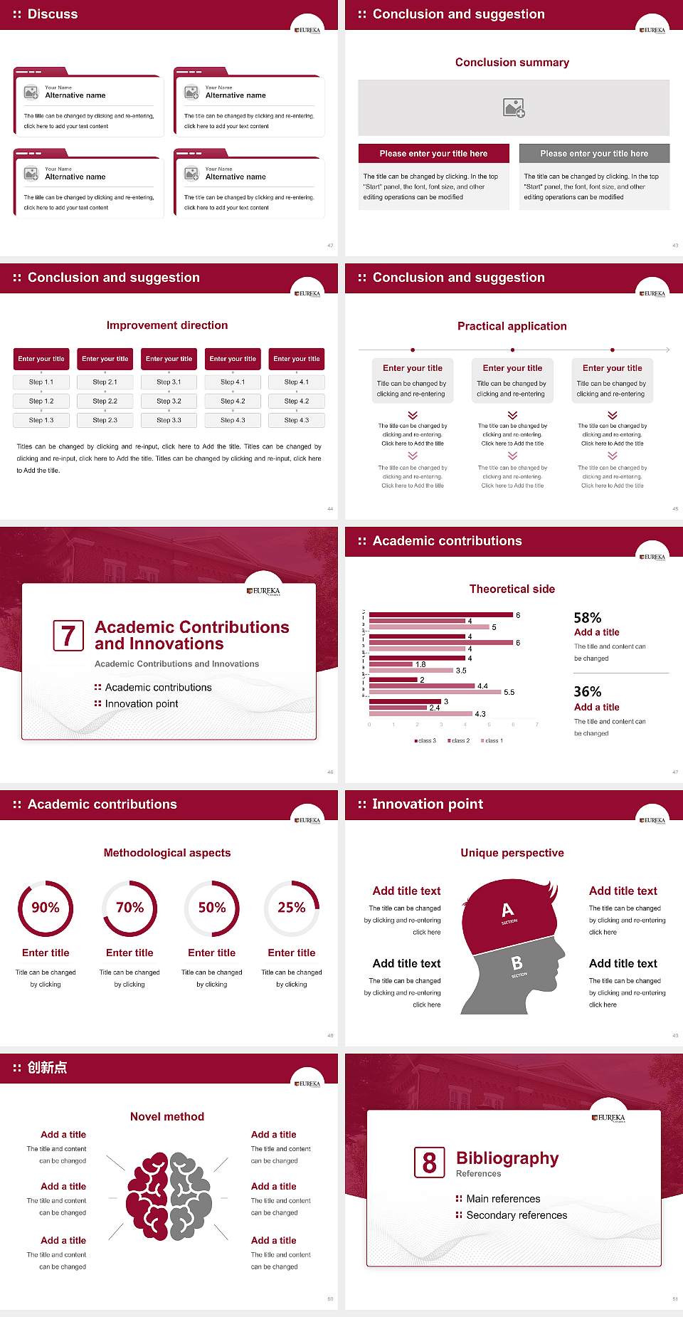 Eureka College Graduation Thesis Defense PPT Template4:3 ratio PPT effect preview image6