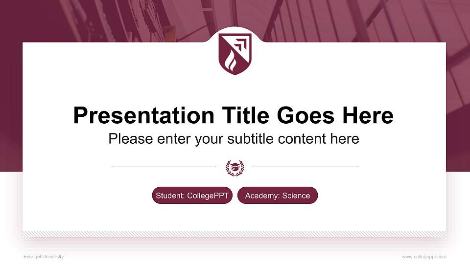 Evangel University National Scholarship Defense PPT Template16:9 ratio PPT effect preview image