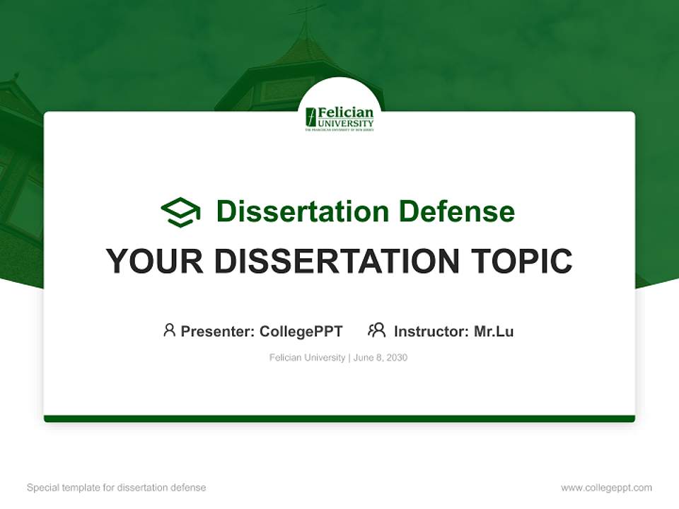 Felician University Graduation Thesis Defense PPT Template4:3 ratio PPT effect preview image7
