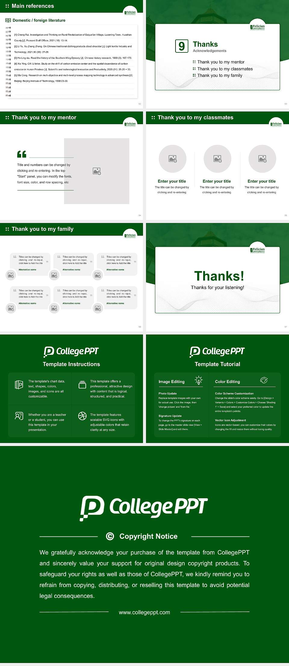 Felician University Graduation Thesis Defense PPT Template4:3 ratio PPT effect preview image7