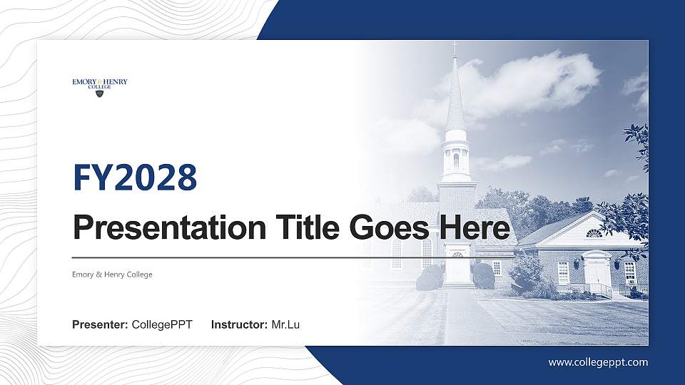 Emory & Henry College Academic Presentation/Research Findings Report PPT Template16:9 ratio PPT effect preview image