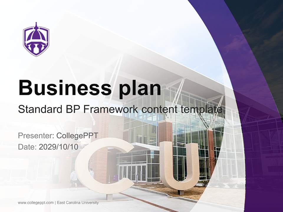 East Carolina University Competition/Entrepreneurship Contest PPT Template4:3 ratio PPT effect preview image9