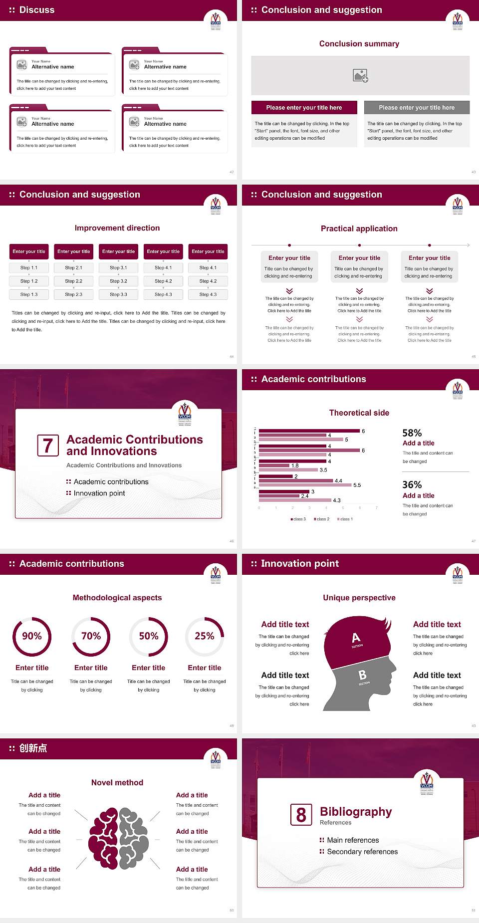 Edward Via College of Osteopathic Medicine Graduation Thesis Defense PPT Template4:3 ratio PPT effect preview image6
