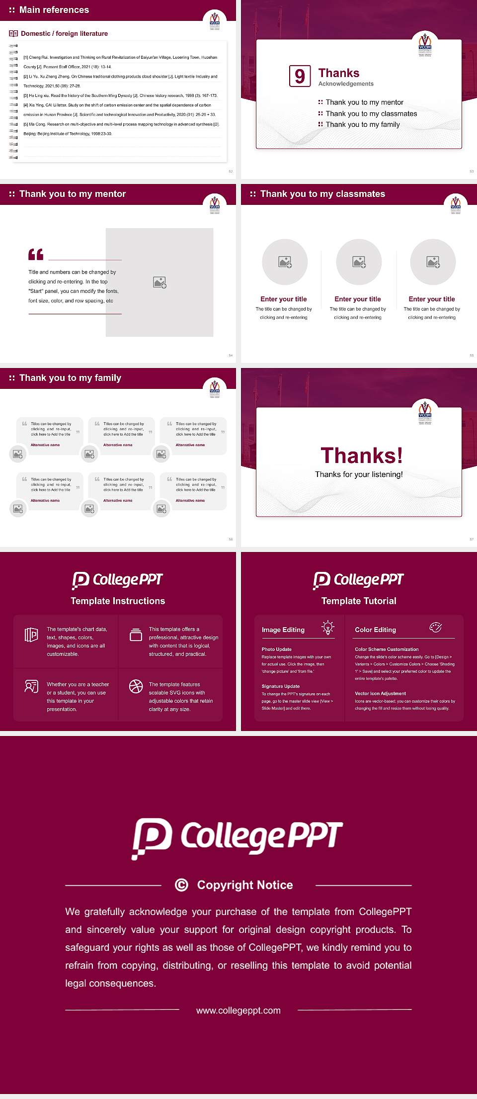 Edward Via College of Osteopathic Medicine Graduation Thesis Defense PPT Template4:3 ratio PPT effect preview image7