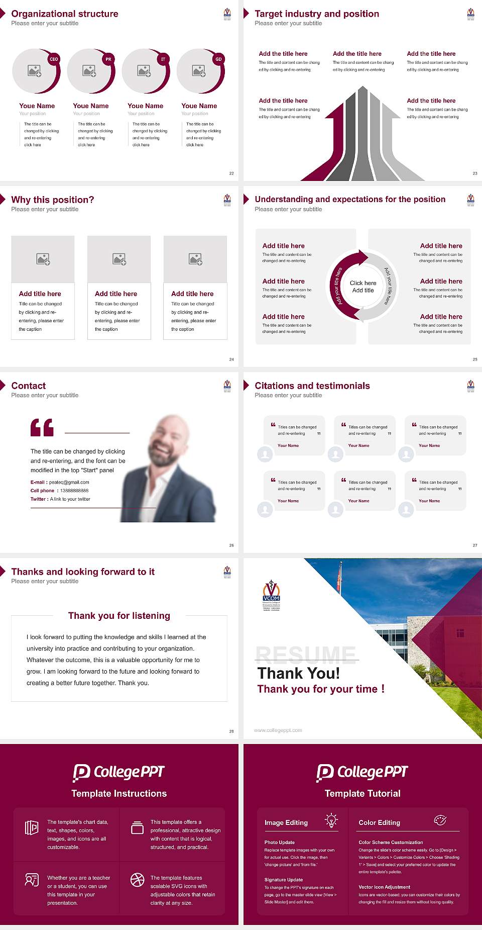 Edward Via College of Osteopathic Medicine Resume PPT Template4:3 ratio PPT effect preview image4