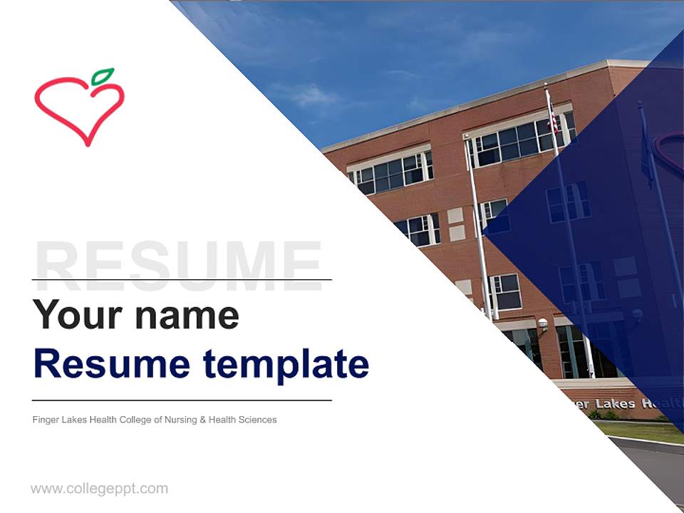 Finger Lakes Health College of Nursing & Health Sciences Resume PPT Template4:3 ratio PPT effect preview image5