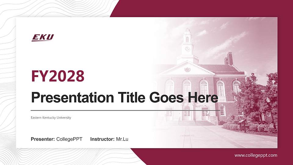 Eastern Kentucky University Academic Presentation/Research Findings Report PPT Template16:9 ratio PPT effect preview image