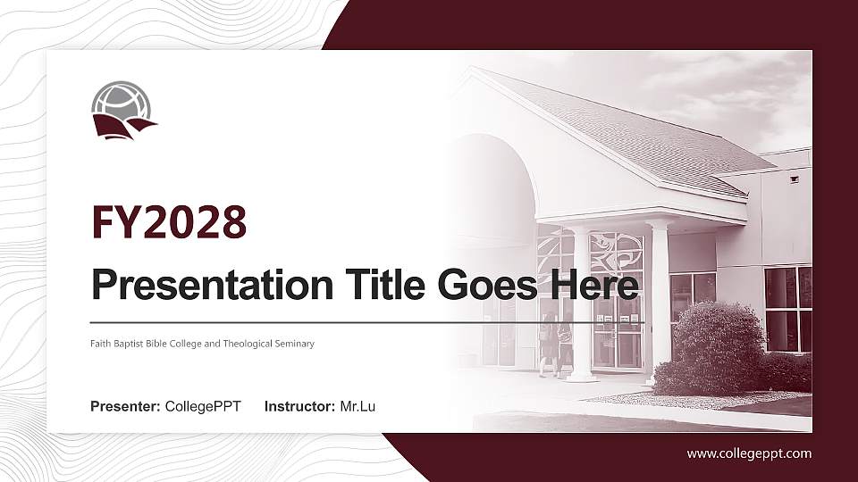 Faith Baptist Bible College and Theological Seminary Academic Presentation/Research Findings Report PPT Template16:9 ratio PPT effect preview image