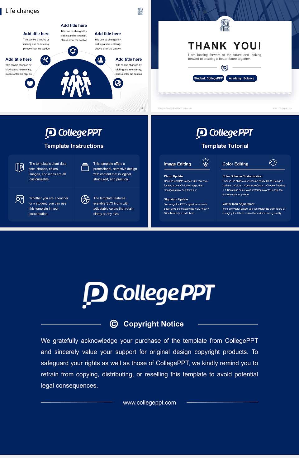 Eastern Connecticut State University National Scholarship Defense PPT Template4:3 ratio PPT effect preview image4