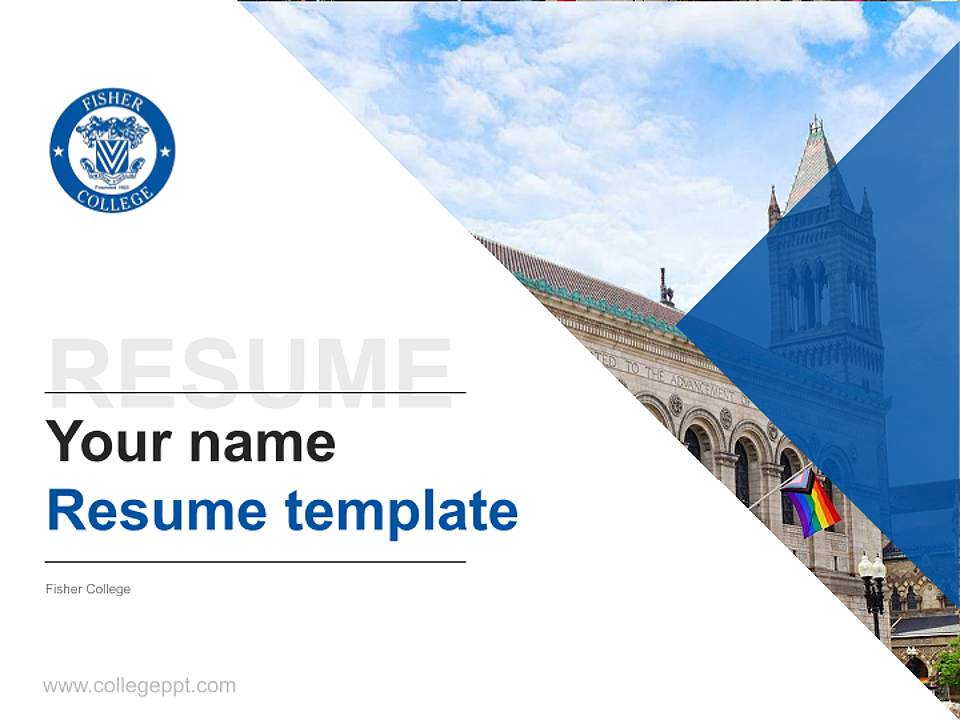 Fisher College Resume PPT Template4:3 ratio PPT effect preview image5