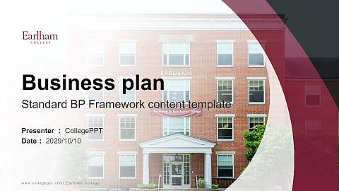 Earlham College Competition/Entrepreneurship Contest PPT Template