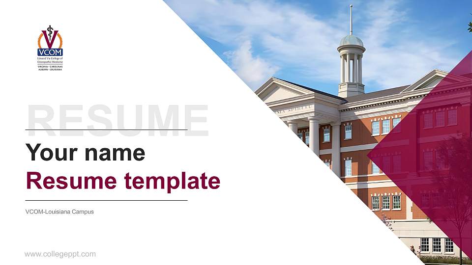 VCOM-Louisiana Campus Resume PPT Template16:9 ratio PPT effect preview image