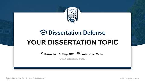 Endicott College Graduation Thesis Defense PPT Template