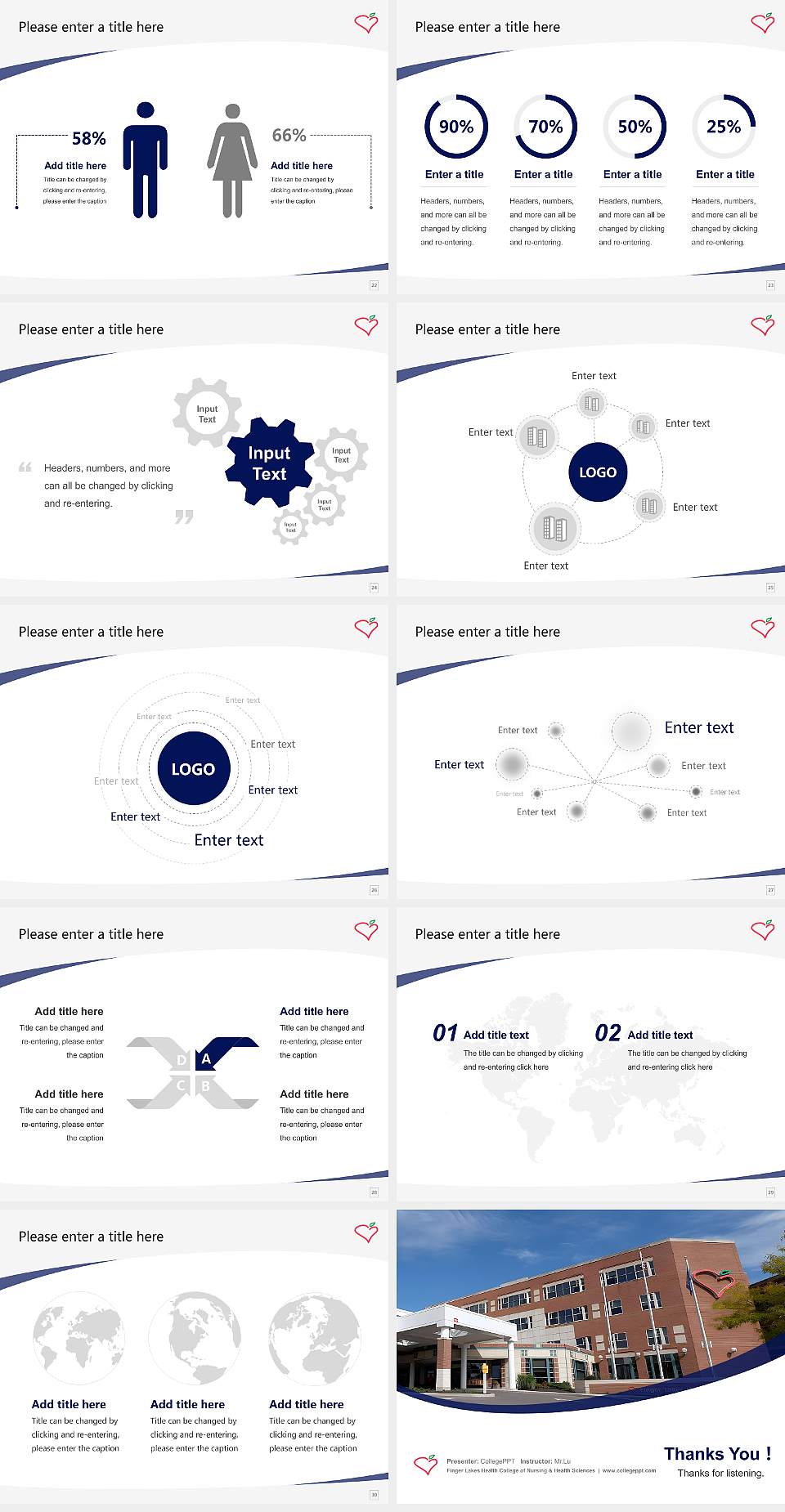 Finger Lakes Health College of Nursing & Health Sciences Course/Courseware Creation PPT Template4:3 ratio PPT effect preview image4
