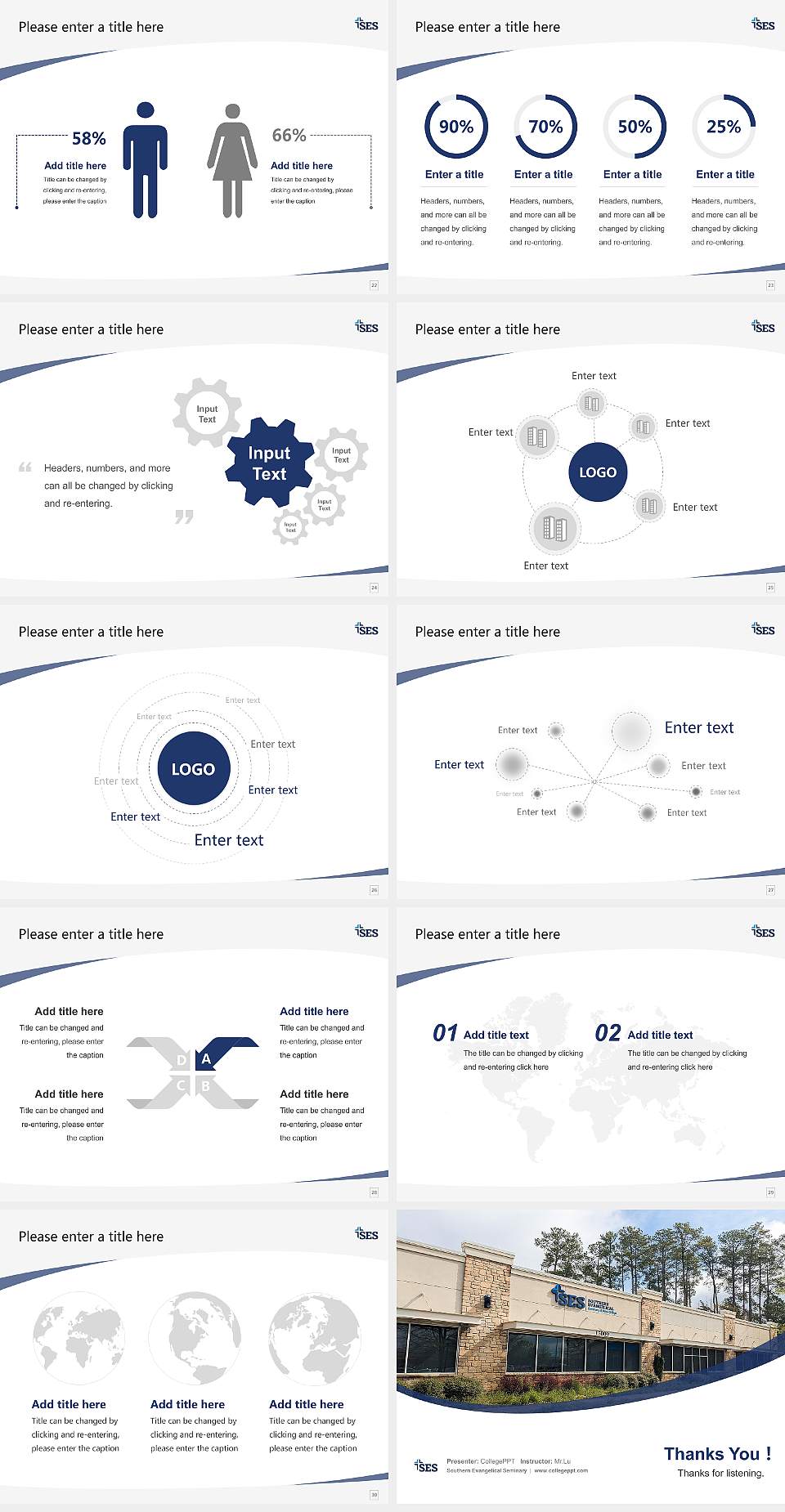 Southern Evangelical Seminary Course/Courseware Creation PPT Template4:3 ratio PPT effect preview image4