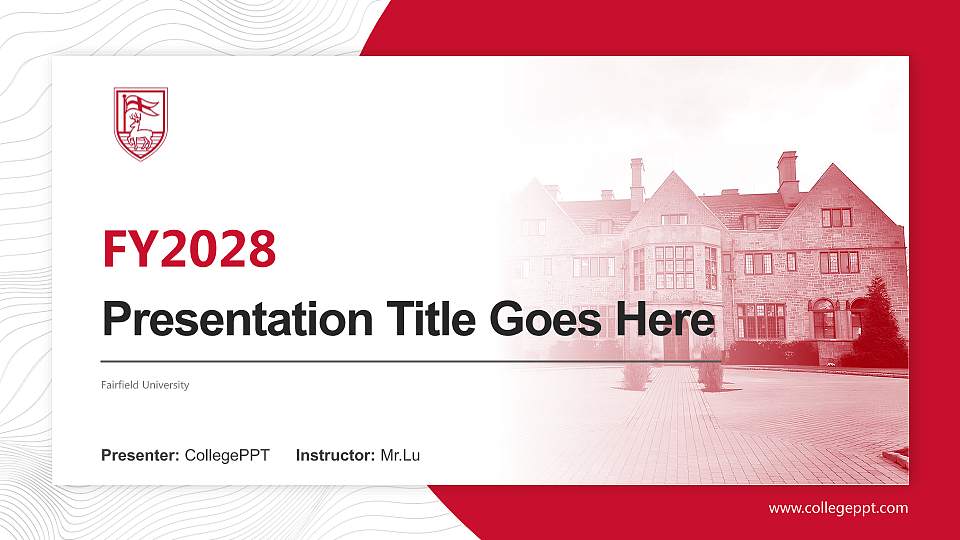 Fairfield University Academic Presentation/Research Findings Report PPT Template16:9 ratio PPT effect preview image
