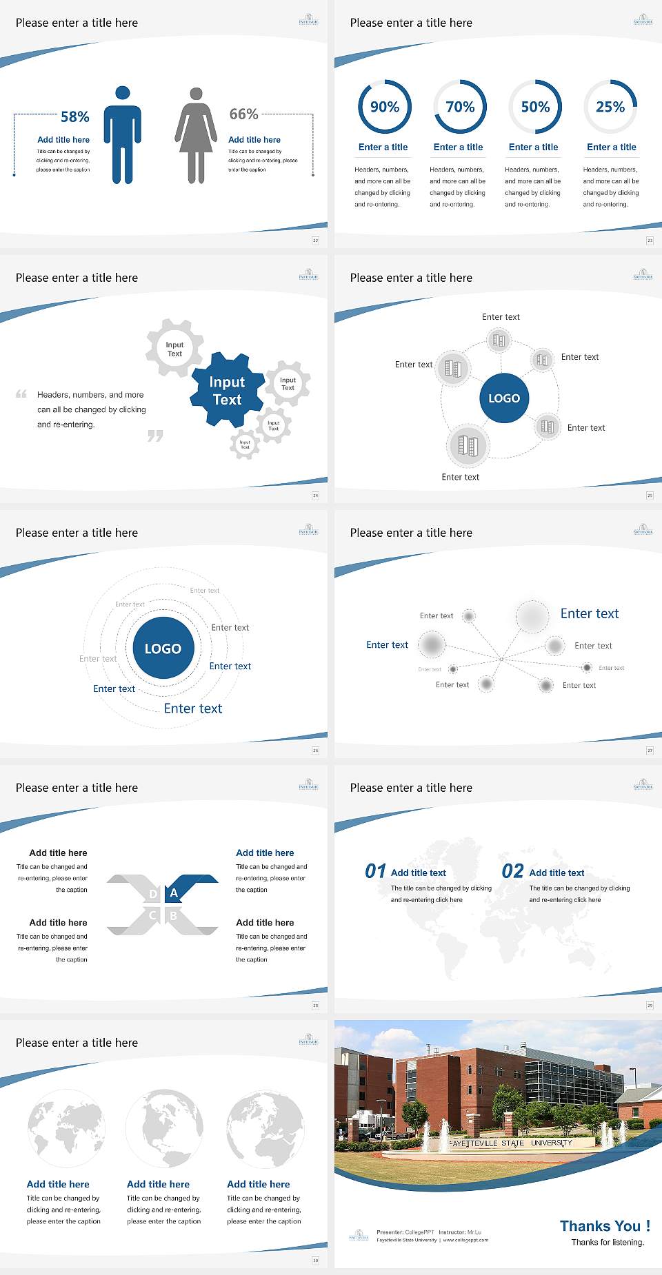 Fayetteville State University Course/Courseware Creation PPT Template4:3 ratio PPT effect preview image4