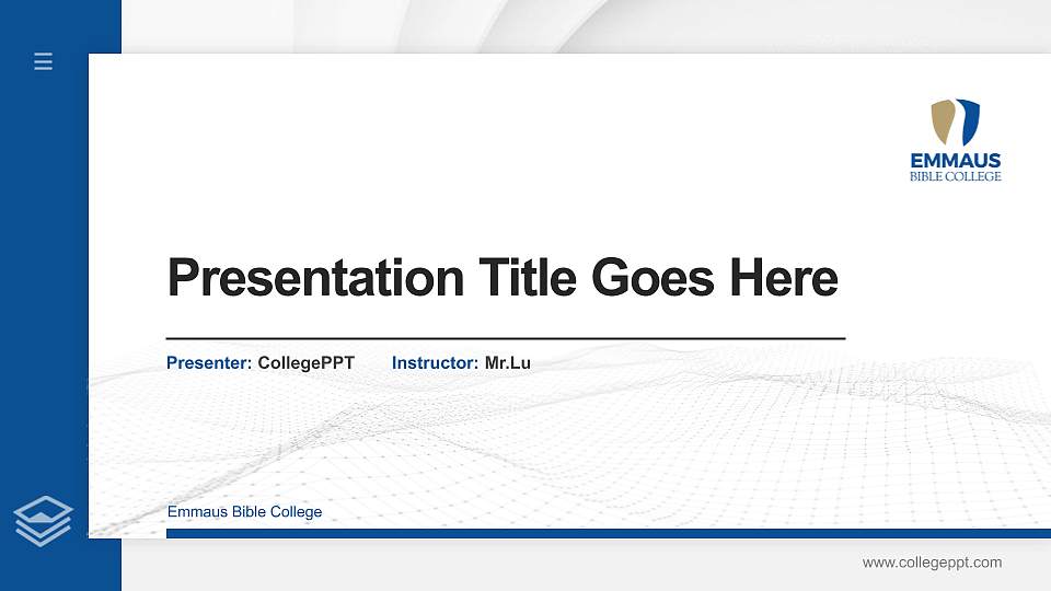 Emmaus Bible College Thesis Proposal/Graduation Defense PPT Template16:9 ratio PPT effect preview image