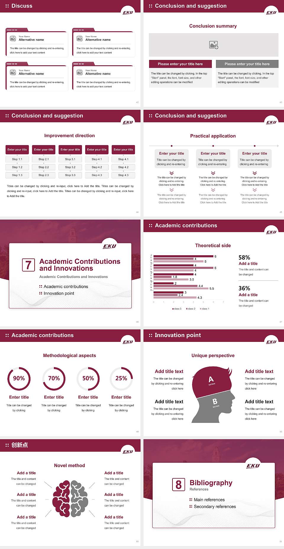Eastern Kentucky University Graduation Thesis Defense PPT Template4:3 ratio PPT effect preview image6