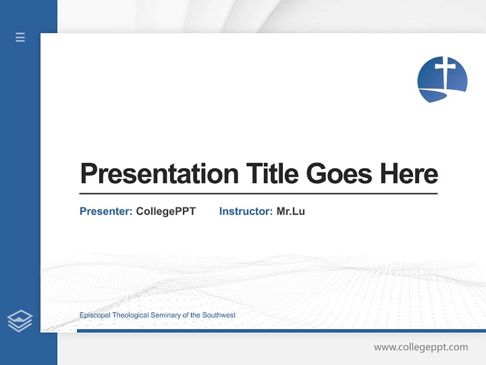 Episcopal Theological Seminary of the Southwest Thesis Proposal/Graduation Defense PPT Template4:3 ratio PPT effect preview image5