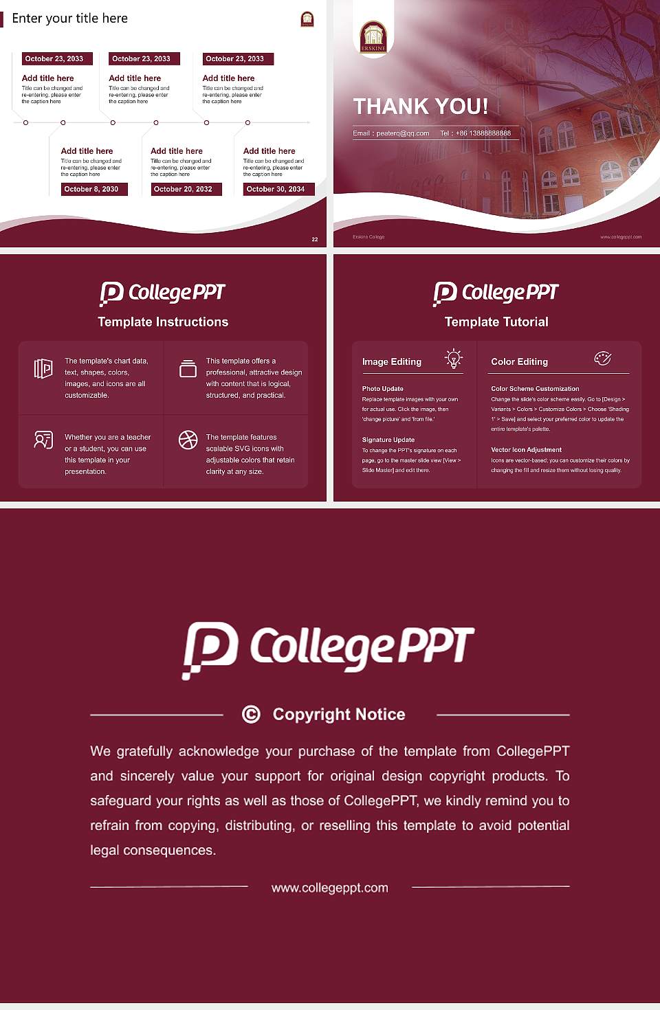 Erskine College Lecture Sharing and Networking Event PPT Template4:3 ratio PPT effect preview image4