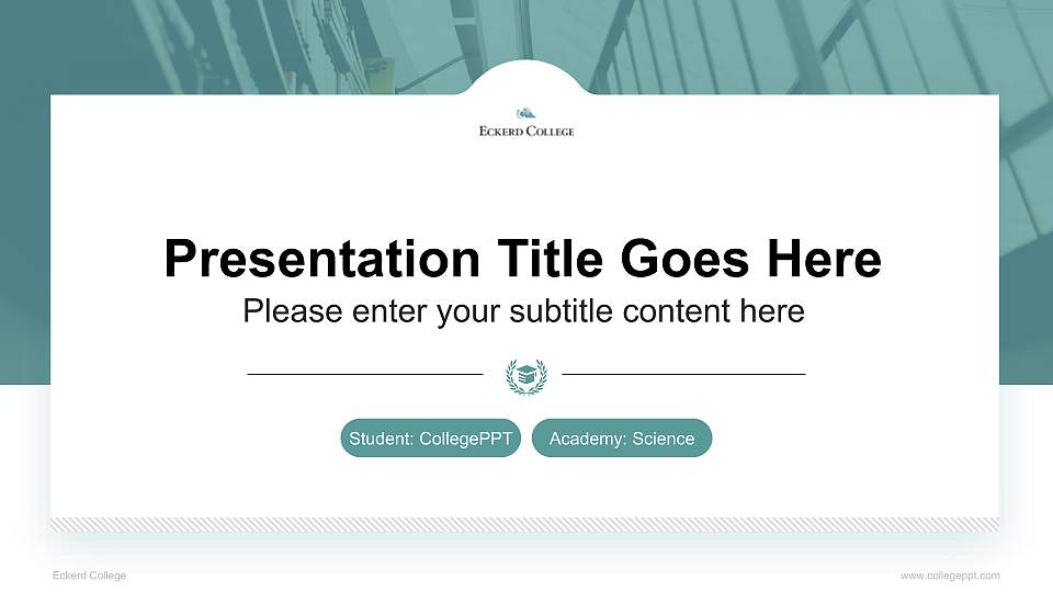 Eckerd College National Scholarship Defense PPT Template16:9 ratio PPT effect preview image
