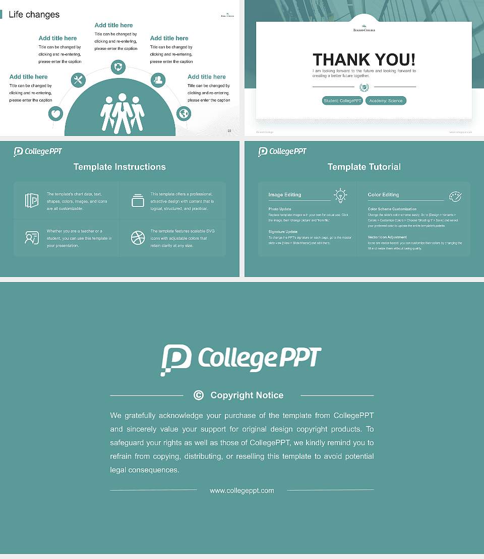 Eckerd College National Scholarship Defense PPT Template16:9 ratio PPT effect preview image4