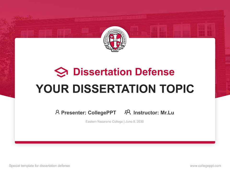 Eastern Nazarene College Graduation Thesis Defense PPT Template4:3 ratio PPT effect preview image7