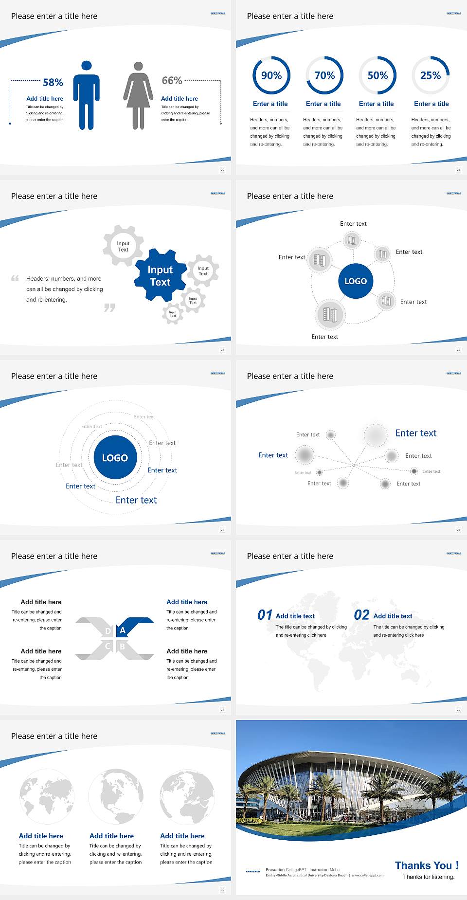 Embry-Riddle Aeronautical University-Daytona Beach Course/Courseware Creation PPT Template4:3 ratio PPT effect preview image4