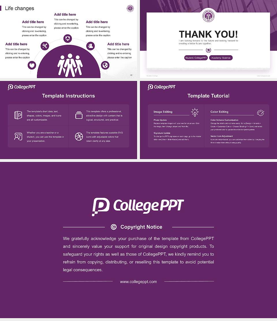 Excelsior College National Scholarship Defense PPT Template16:9 ratio PPT effect preview image4