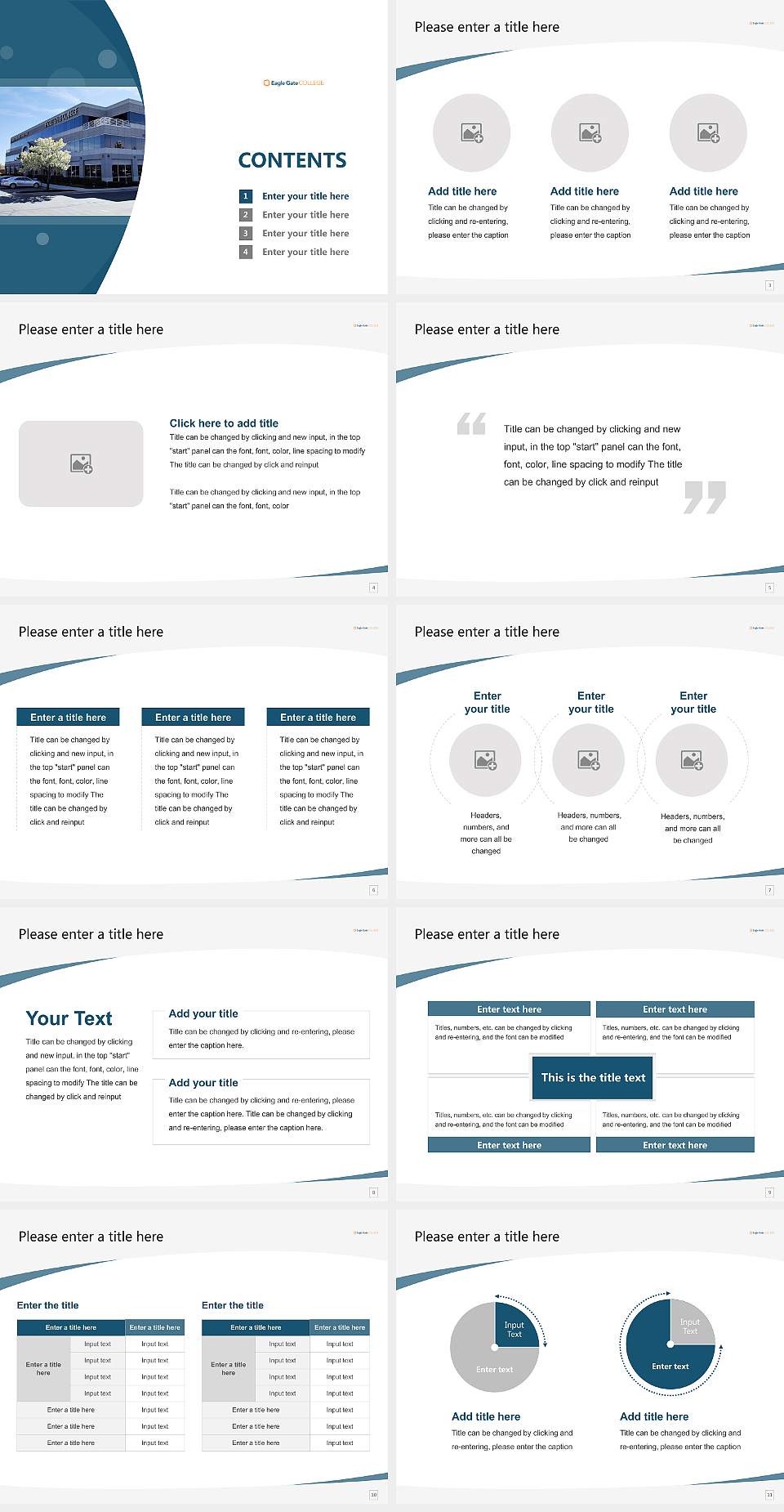 Eagle Gate College Murray Campus Course/Courseware Creation PPT Template4:3 ratio PPT effect preview image2