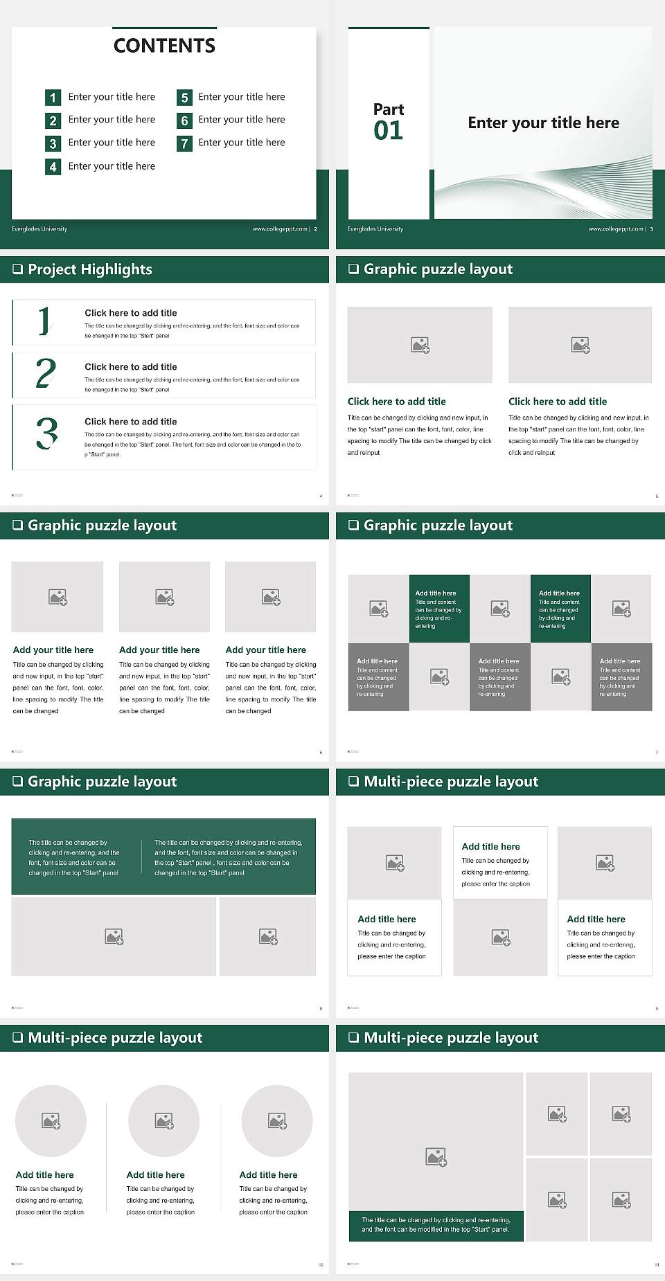 Everglades University General Purpose PPT Template4:3 ratio PPT effect preview image2