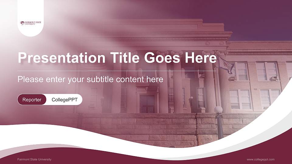 Fairmont State University Lecture Sharing and Networking Event PPT Template16:9 ratio PPT effect preview image