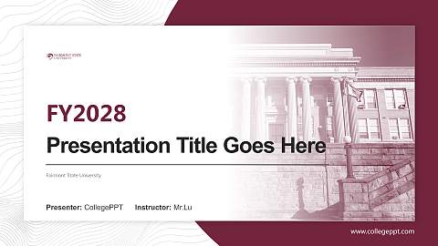 Fairmont State University Academic Presentation/Research Findings Report PPT Template