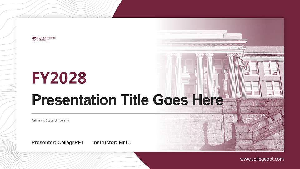 Fairmont State University Academic Presentation/Research Findings Report PPT Template16:9 ratio PPT effect preview image