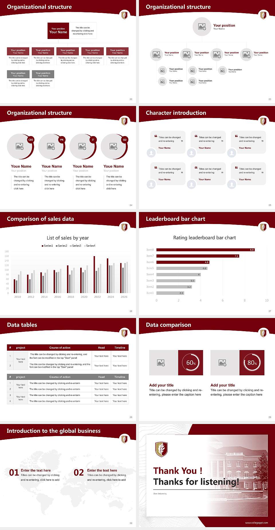 Elon University Academic Presentation/Research Findings Report PPT Template4:3 ratio PPT effect preview image4