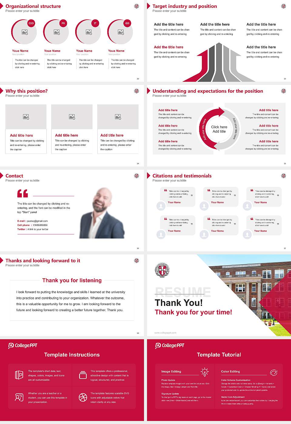 Eastern Nazarene College Resume PPT Template16:9 ratio PPT effect preview image4