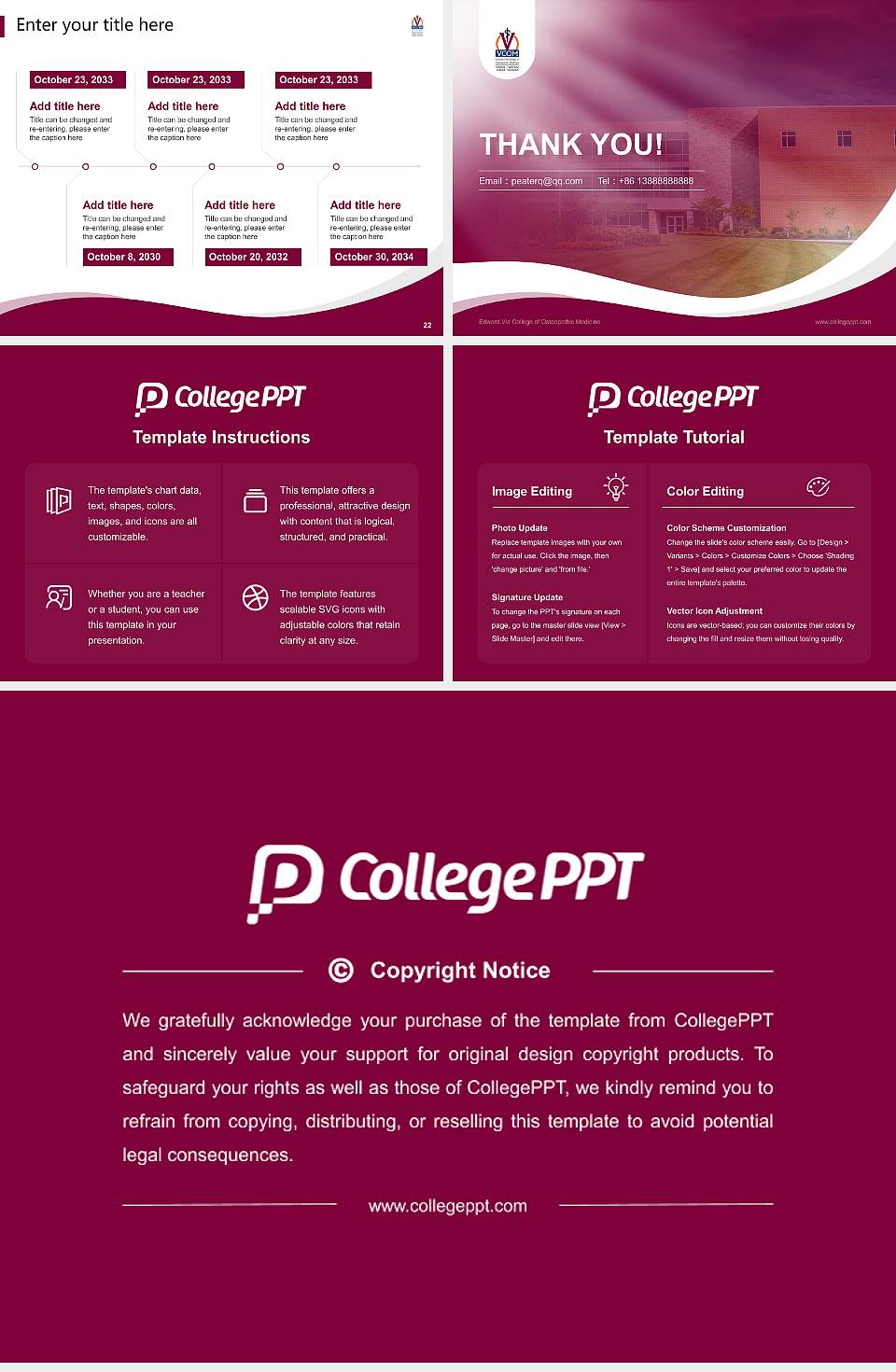 Edward Via College of Osteopathic Medicine Lecture Sharing and Networking Event PPT Template4:3 ratio PPT effect preview image4
