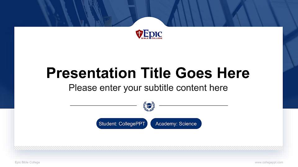 Epic Bible College National Scholarship Defense PPT Template16:9 ratio PPT effect preview image1