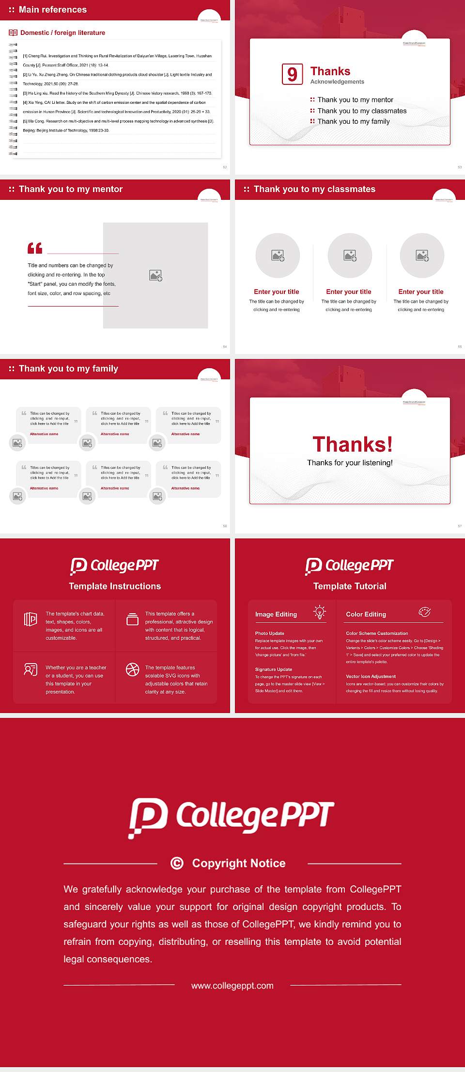 Ferris State University Graduation Thesis Defense PPT Template4:3 ratio PPT effect preview image7