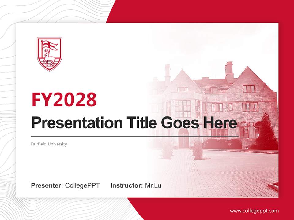 Fairfield University Academic Presentation/Research Findings Report PPT Template4:3 ratio PPT effect preview image5