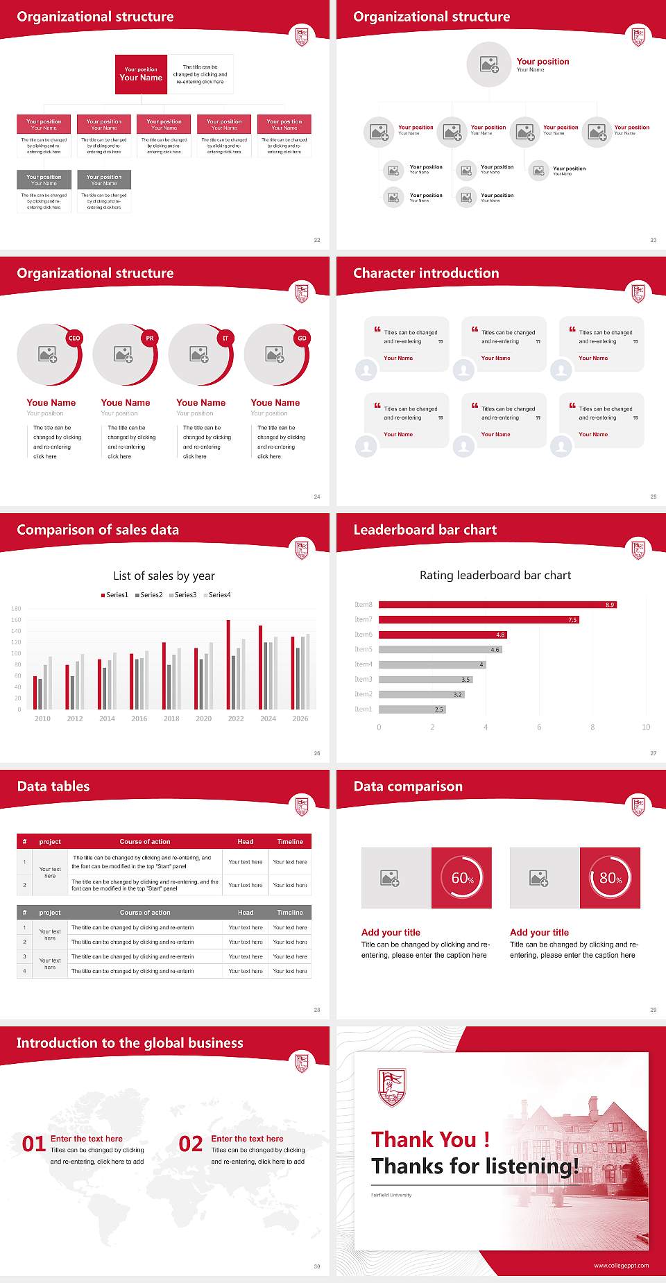 Fairfield University Academic Presentation/Research Findings Report PPT Template4:3 ratio PPT effect preview image4