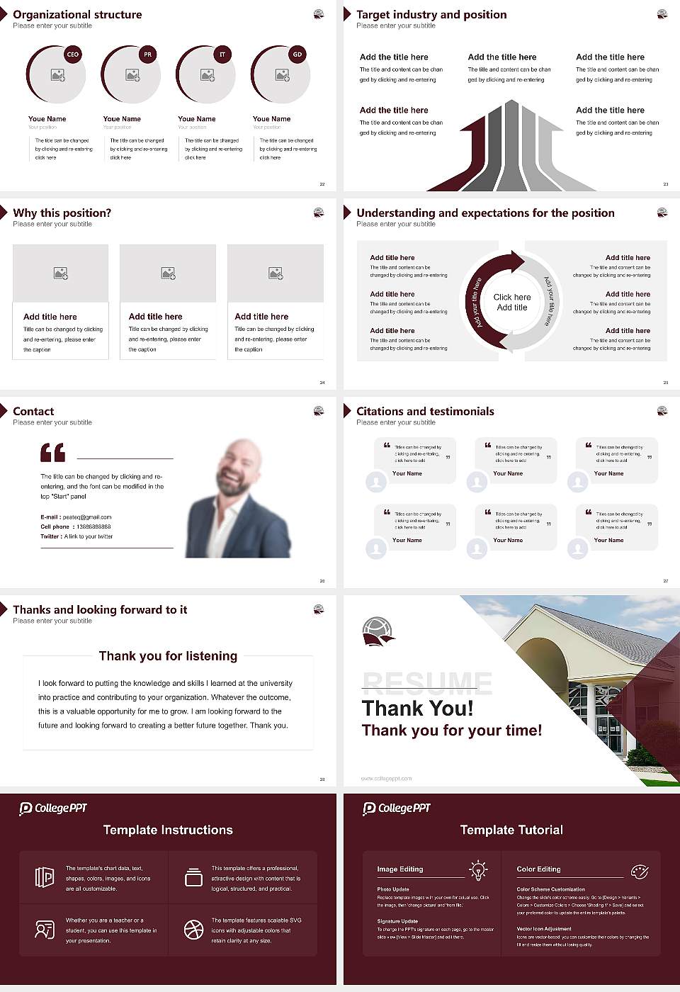 Faith Baptist Bible College and Theological Seminary Resume PPT Template16:9 ratio PPT effect preview image4