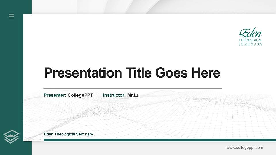 Eden Theological Seminary Thesis Proposal/Graduation Defense PPT Template16:9 ratio PPT effect preview image